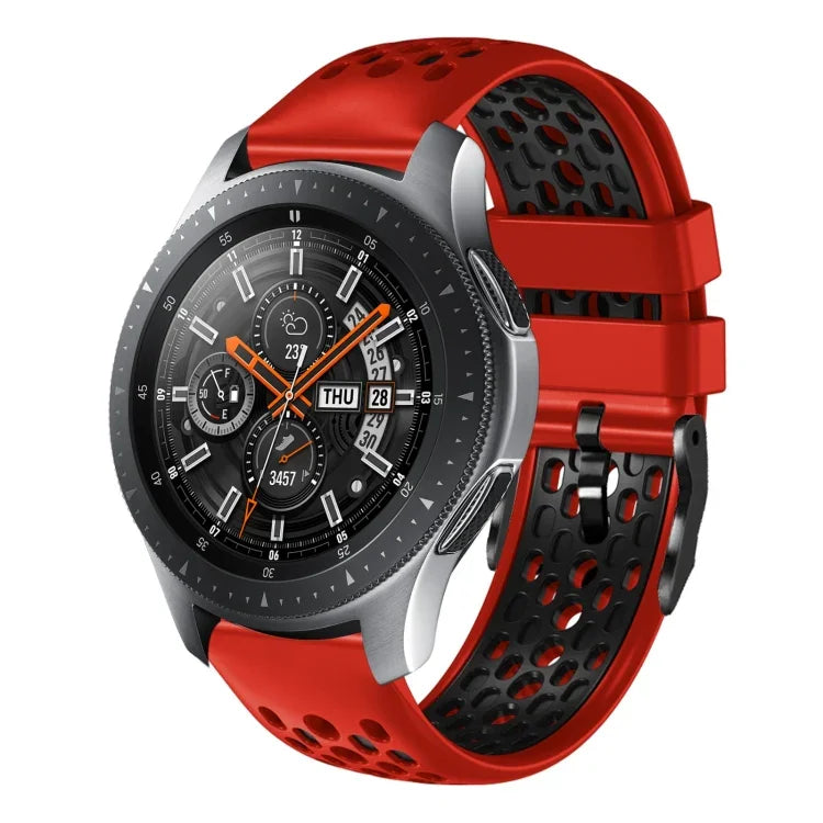 Dây đồng hồ silicone thoáng khí hai màu 22mm, dành cho Samsung Galaxy Watch3 45mm, Samsung Galaxy Watch 46mm, Samsung Gear S3 Classic, Samsung Gear S3 Frontier
