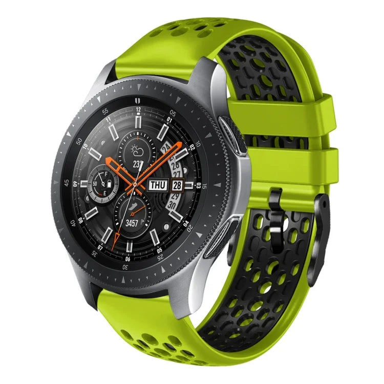 Dây đồng hồ silicone thoáng khí hai màu 22mm, dành cho Samsung Galaxy Watch3 45mm, Samsung Galaxy Watch 46mm, Samsung Gear S3 Classic, Samsung Gear S3 Frontier