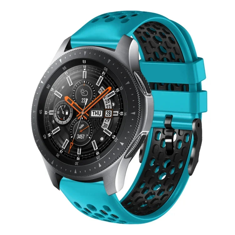 Dây đồng hồ silicone thoáng khí hai màu 22mm, dành cho Samsung Galaxy Watch3 45mm, Samsung Galaxy Watch 46mm, Samsung Gear S3 Classic, Samsung Gear S3 Frontier