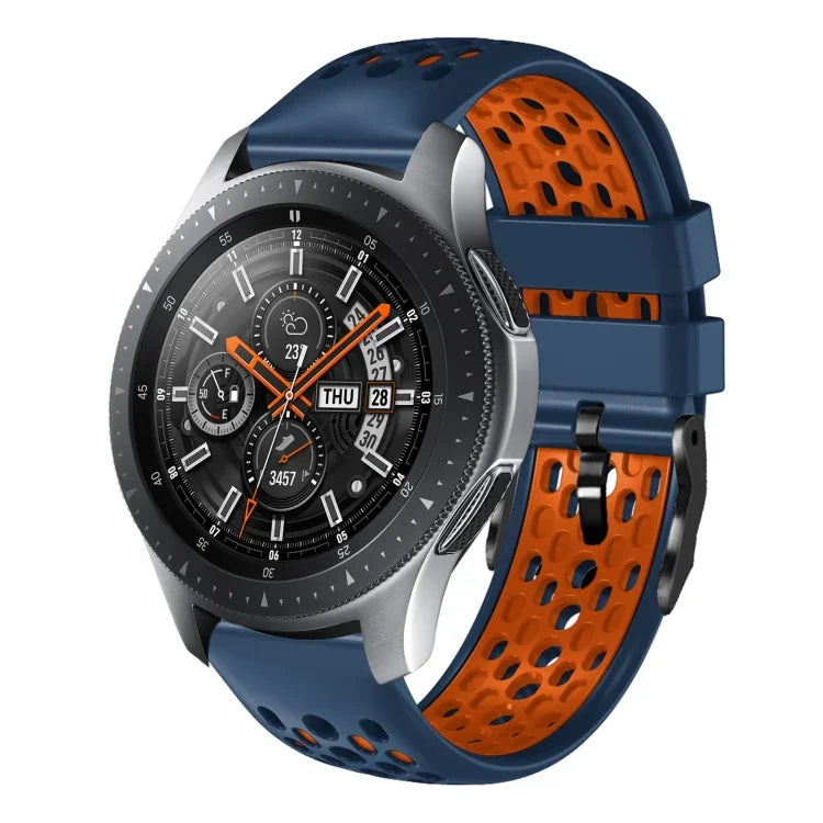 Dây đồng hồ silicone thoáng khí hai màu 22mm, dành cho Samsung Galaxy Watch3 45mm, Samsung Galaxy Watch 46mm, Samsung Gear S3 Classic, Samsung Gear S3 Frontier