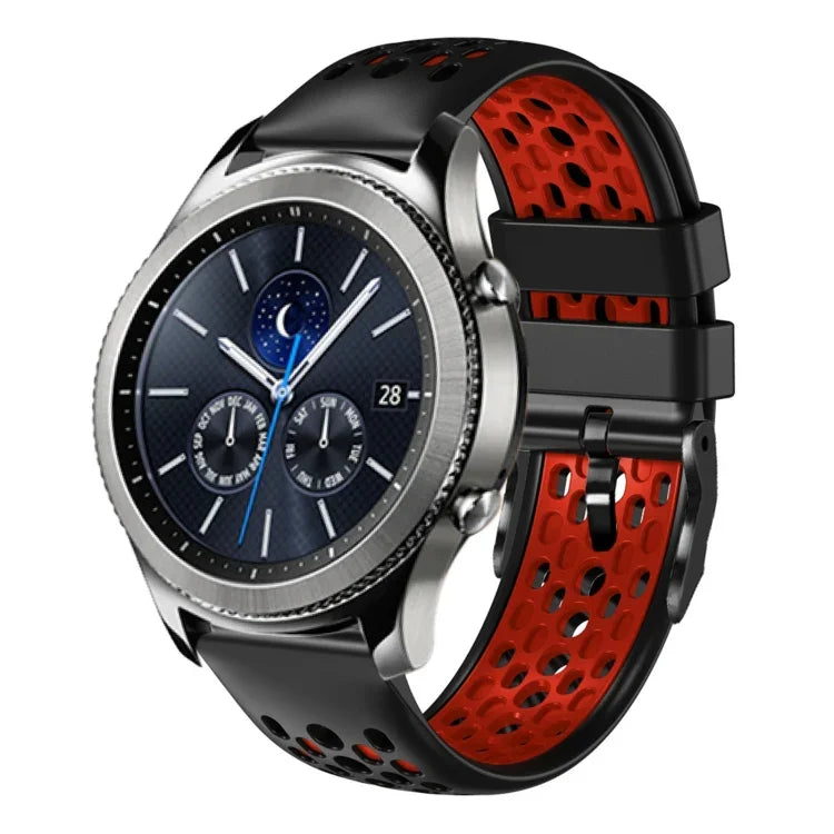 Dây đồng hồ silicone thoáng khí hai màu 22mm, dành cho Samsung Galaxy Watch3 45mm, Samsung Galaxy Watch 46mm, Samsung Gear S3 Classic, Samsung Gear S3 Frontier