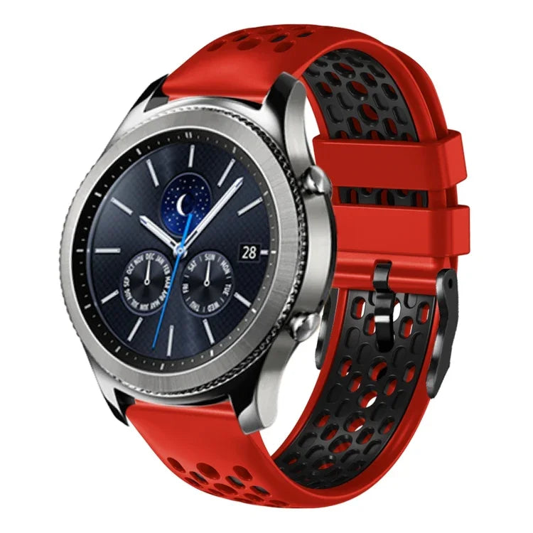 Dây đồng hồ silicone thoáng khí hai màu 22mm, dành cho Samsung Galaxy Watch3 45mm, Samsung Galaxy Watch 46mm, Samsung Gear S3 Classic, Samsung Gear S3 Frontier