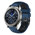 Dây đồng hồ silicone thoáng khí hai màu 22mm, dành cho Samsung Galaxy Watch3 45mm, Samsung Galaxy Watch 46mm, Samsung Gear S3 Classic, Samsung Gear S3 Frontier