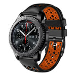 Dây đồng hồ silicone thoáng khí hai màu 22mm, dành cho Samsung Galaxy Watch3 45mm, Samsung Galaxy Watch 46mm, Samsung Gear S3 Classic, Samsung Gear S3 Frontier
