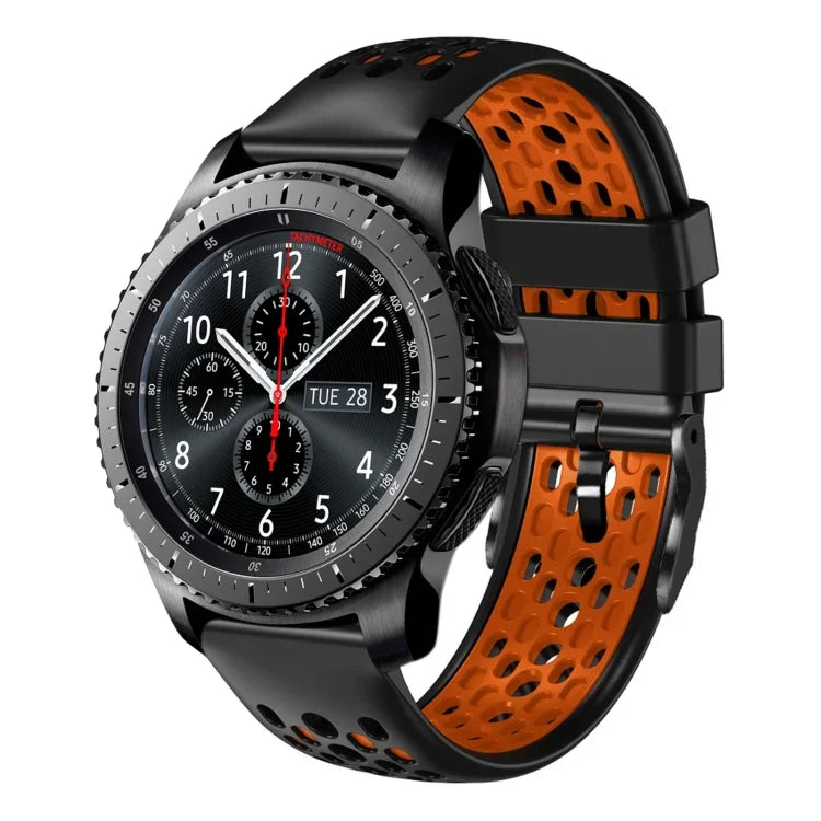 Dây đồng hồ silicone thoáng khí hai màu 22mm, dành cho Samsung Galaxy Watch3 45mm, Samsung Galaxy Watch 46mm, Samsung Gear S3 Classic, Samsung Gear S3 Frontier
