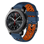 Dây đồng hồ silicone thoáng khí hai màu 22mm, dành cho Samsung Galaxy Watch3 45mm, Samsung Galaxy Watch 46mm, Samsung Gear S3 Classic, Samsung Gear S3 Frontier