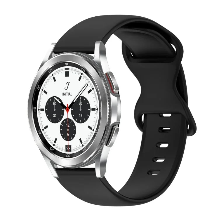 20mm Butterfly Buckle Solid Color Silicone Watch Band, For Samsung Galaxy Watch 4 44mm, For Samsung Galaxy Watch 4 Classic 46mm, For Samsung Galaxy Watch 4 Classic 42mm, For Samsung Galaxy Watch Active 2