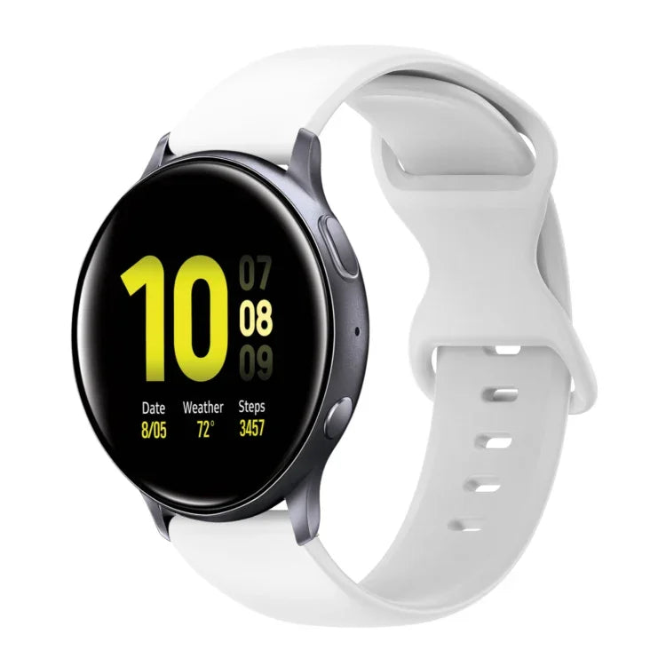 20mm Butterfly Buckle Solid Color Silicone Watch Band, For Samsung Galaxy Watch 4 44mm, For Samsung Galaxy Watch 4 Classic 46mm, For Samsung Galaxy Watch 4 Classic 42mm, For Samsung Galaxy Watch Active 2