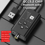 Bộ phát âm thanh Bluetooth 5.2 độ trễ thấp T9 hỗ trợ quang học, đồng trục, APTX đầy đủ, có cáp USB, không có cáp