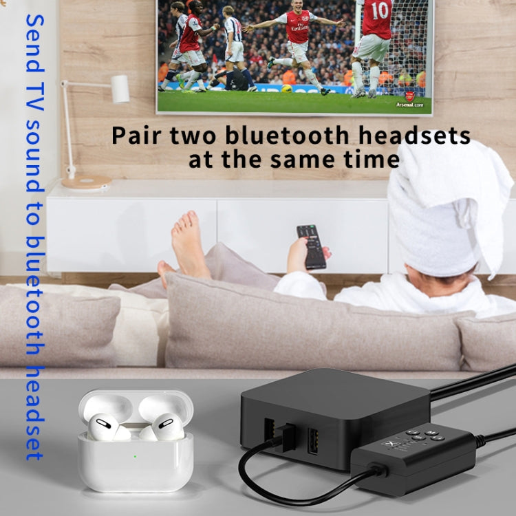 Bộ phát âm thanh Bluetooth 5.2 độ trễ thấp T9 hỗ trợ quang học, đồng trục, APTX đầy đủ, có cáp USB, không có cáp