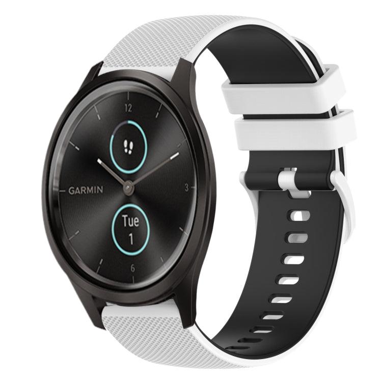 20mm Checkered Two-Color Silicone Watch Band, For Garmin GarminMove Style, For Garmin Vivomove, For Garmin Vivomove HR Sport, For Garmin Vivoactive 3