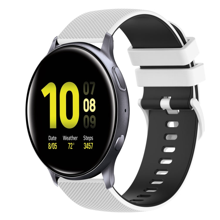Dây đồng hồ silicone hai màu caro 20mm, Dành cho Samsung Galaxy Watch Active2 40mm, Dành cho Samsung Galaxy Watch Active2 44mm, Dành cho Samsung Galaxy Watch Active 40mm, Dành cho Samsung Galaxy Watch 42mm