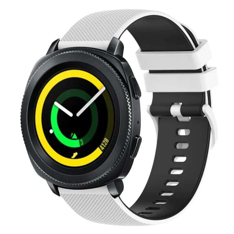 Dây đồng hồ silicone hai màu caro 20mm, dành cho Samsung Gear Sport, dành cho Samsung Gear S2 Classic