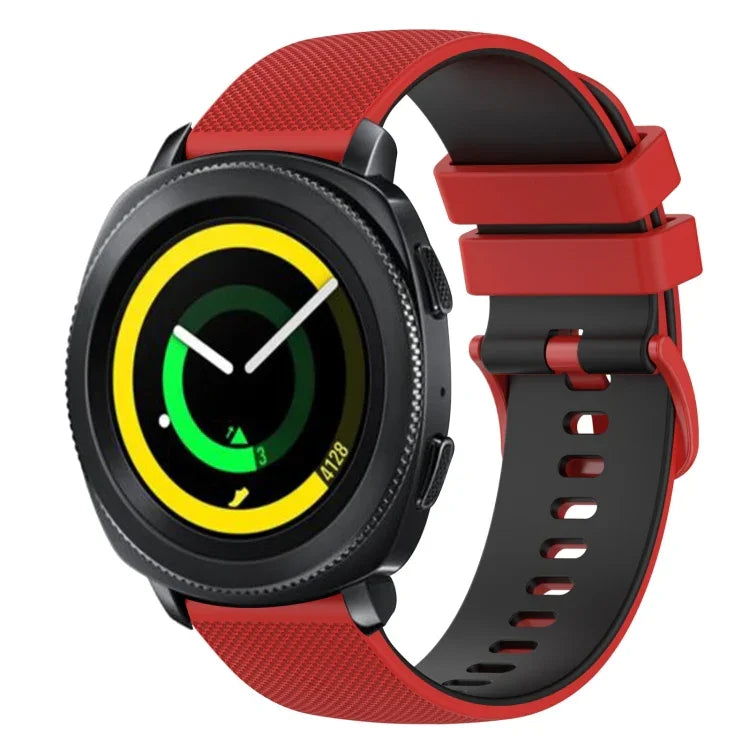 Dây đồng hồ silicone hai màu caro 20mm, dành cho Samsung Gear Sport, dành cho Samsung Gear S2 Classic