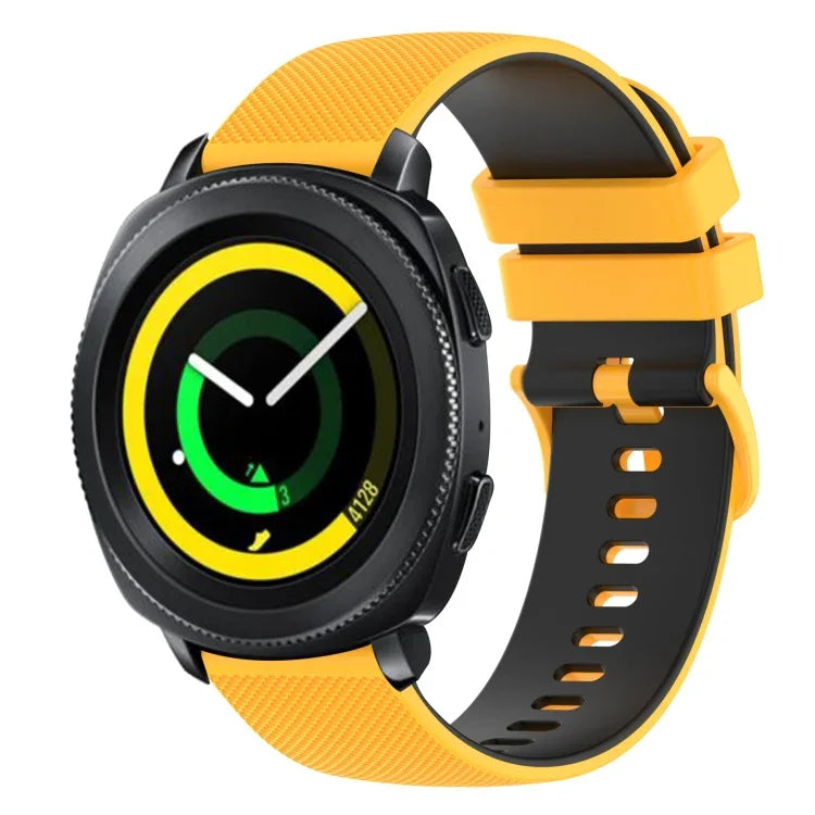 Dây đồng hồ silicone hai màu caro 20mm, dành cho Samsung Gear Sport, dành cho Samsung Gear S2 Classic