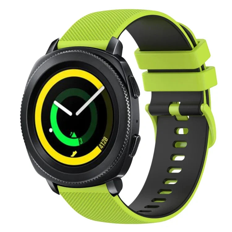 Dây đồng hồ silicone hai màu caro 20mm, dành cho Samsung Gear Sport, dành cho Samsung Gear S2 Classic