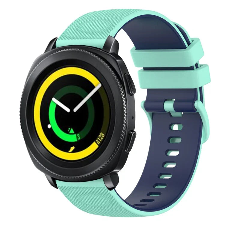 Dây đồng hồ silicone hai màu caro 20mm, dành cho Samsung Gear Sport, dành cho Samsung Gear S2 Classic