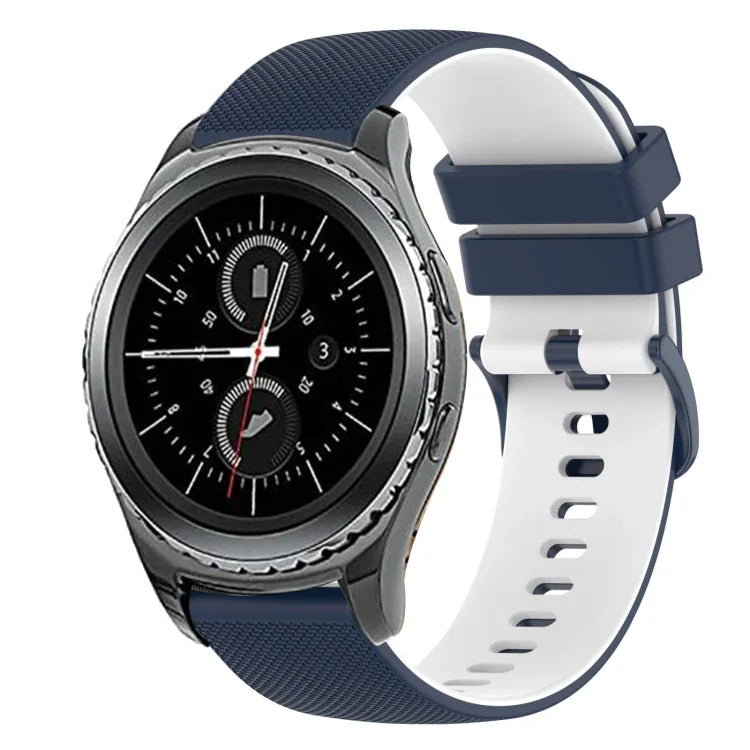 Dây đồng hồ silicone hai màu caro 20mm, dành cho Samsung Gear Sport, dành cho Samsung Gear S2 Classic