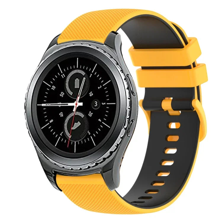 Dây đồng hồ silicone hai màu caro 20mm, dành cho Samsung Gear Sport, dành cho Samsung Gear S2 Classic