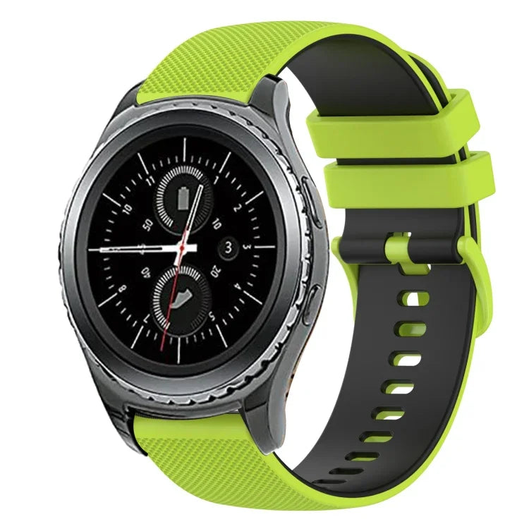 Dây đồng hồ silicone hai màu caro 20mm, dành cho Samsung Gear Sport, dành cho Samsung Gear S2 Classic