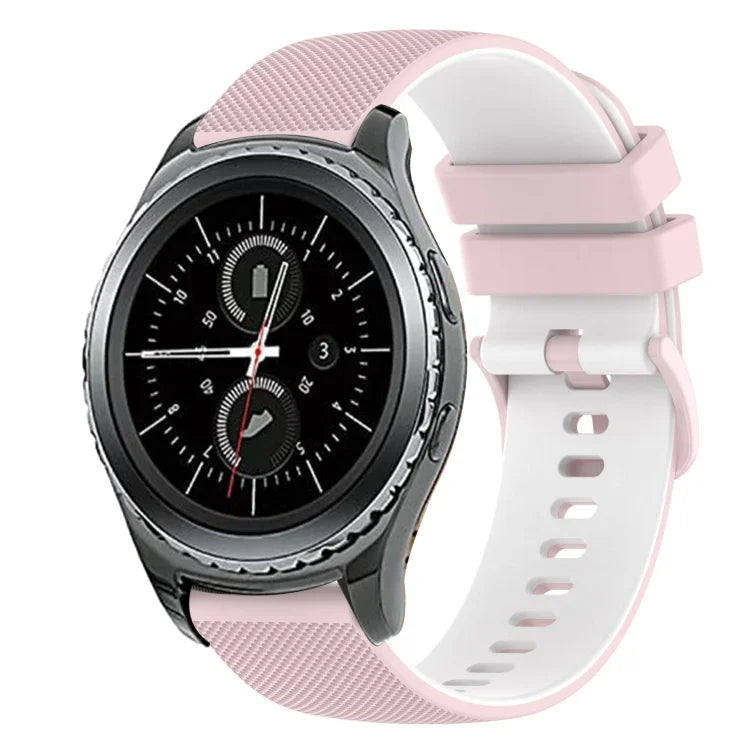 Dây đồng hồ silicone hai màu caro 20mm, dành cho Samsung Gear Sport, dành cho Samsung Gear S2 Classic