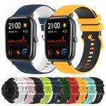 20mm Checkered Two-Color Silicone Watch Band, For Amazfit GTS, For Amazfit BIP