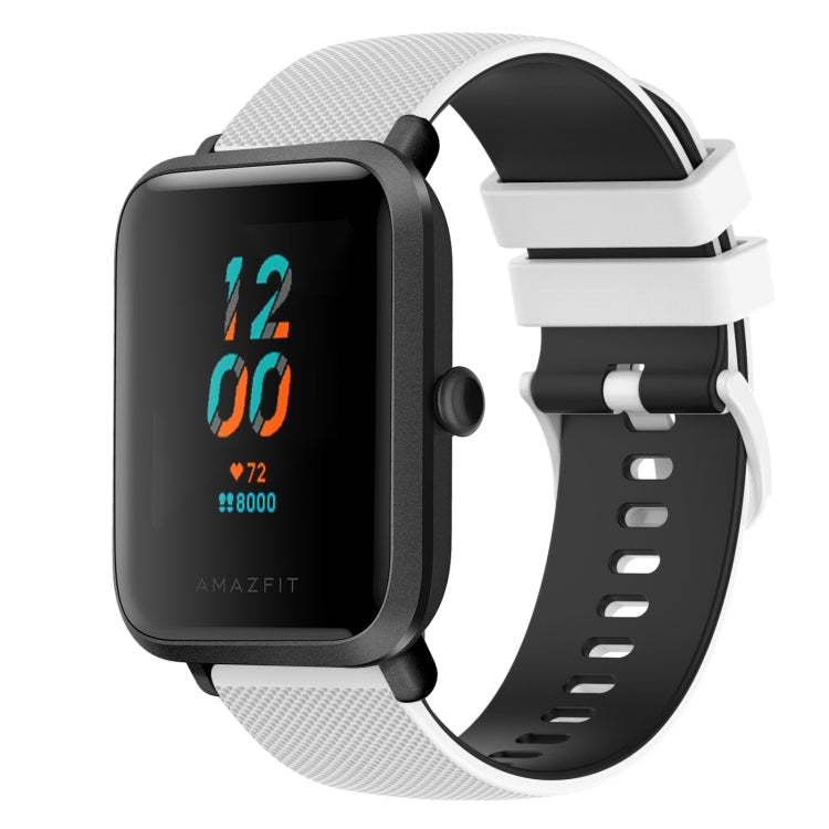 20mm Checkered Two-Color Silicone Watch Band, For Amazfit GTS, For Amazfit BIP