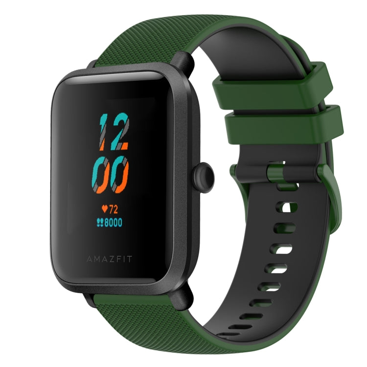 20mm Checkered Two-Color Silicone Watch Band, For Amazfit GTS, For Amazfit BIP