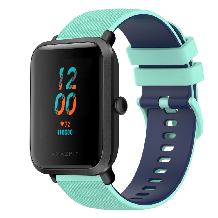20mm Checkered Two-Color Silicone Watch Band, For Amazfit GTS, For Amazfit BIP