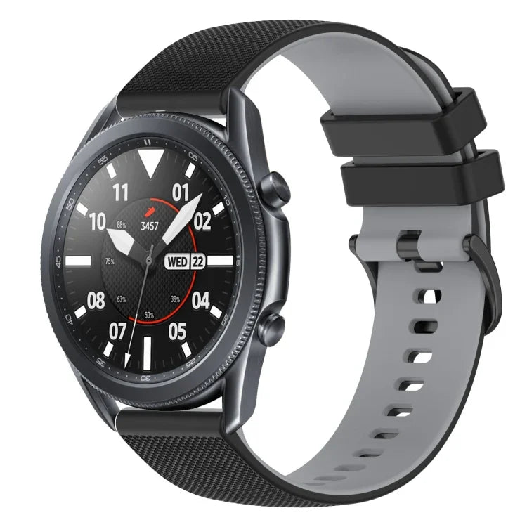 Dây đồng hồ silicone hai màu caro 22mm, dành cho Samsung Galaxy Watch3 45mm, dành cho Samsung Galaxy Watch 46mm, dành cho Samsung Gear S3 Classic, dành cho Samsung Gear S3 Frontier