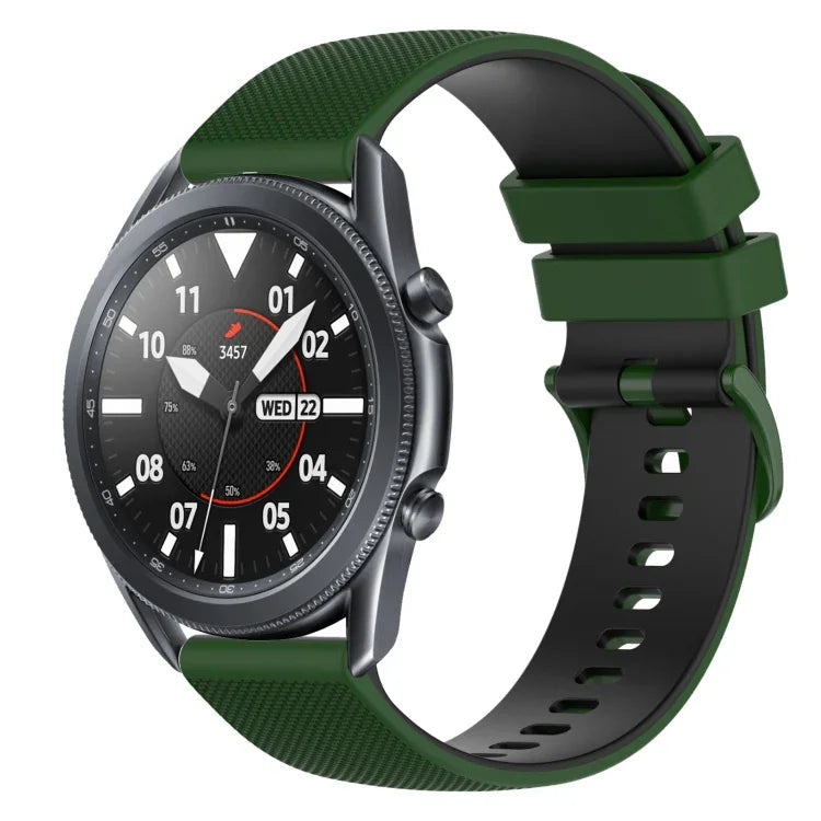Dây đồng hồ silicone hai màu caro 22mm, dành cho Samsung Galaxy Watch3 45mm, dành cho Samsung Galaxy Watch 46mm, dành cho Samsung Gear S3 Classic, dành cho Samsung Gear S3 Frontier
