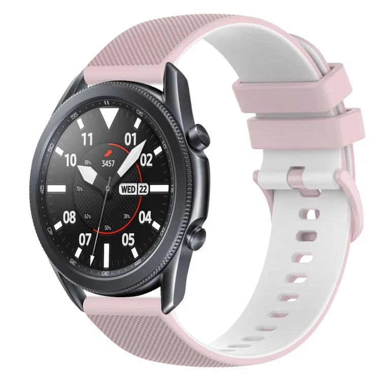 Dây đồng hồ silicone hai màu caro 22mm, dành cho Samsung Galaxy Watch3 45mm, dành cho Samsung Galaxy Watch 46mm, dành cho Samsung Gear S3 Classic, dành cho Samsung Gear S3 Frontier