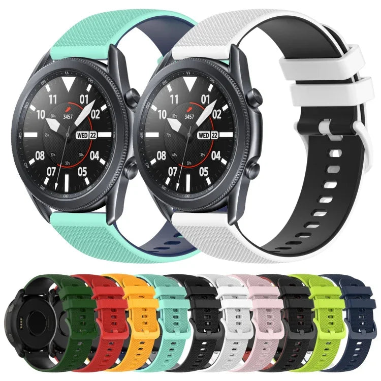 Dây đồng hồ silicone hai màu caro 22mm, dành cho Samsung Galaxy Watch3 45mm, dành cho Samsung Galaxy Watch 46mm, dành cho Samsung Gear S3 Classic, dành cho Samsung Gear S3 Frontier