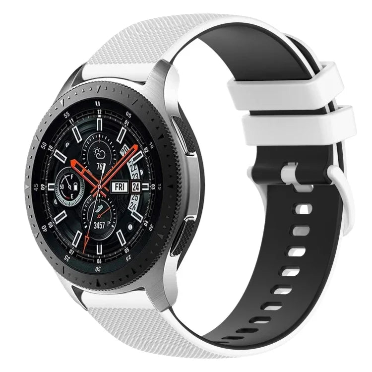 Dây đồng hồ silicone hai màu caro 22mm, dành cho Samsung Galaxy Watch3 45mm, dành cho Samsung Galaxy Watch 46mm, dành cho Samsung Gear S3 Classic, dành cho Samsung Gear S3 Frontier