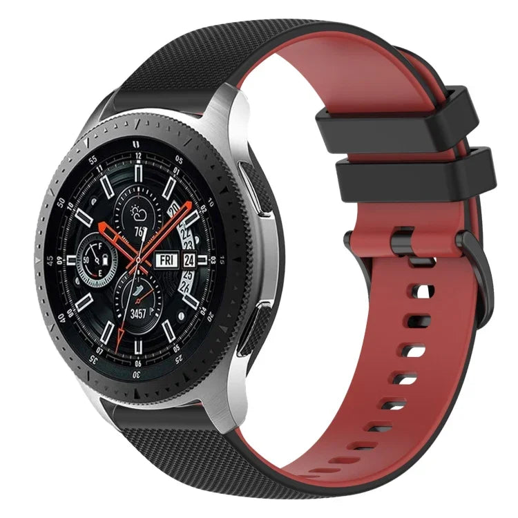 Dây đồng hồ silicone hai màu caro 22mm, dành cho Samsung Galaxy Watch3 45mm, dành cho Samsung Galaxy Watch 46mm, dành cho Samsung Gear S3 Classic, dành cho Samsung Gear S3 Frontier