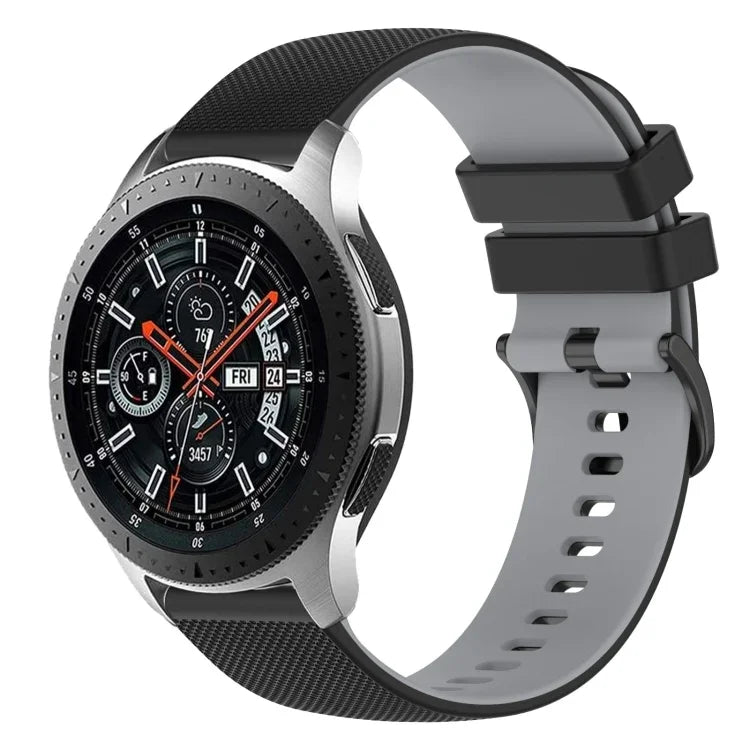 Dây đồng hồ silicone hai màu caro 22mm, dành cho Samsung Galaxy Watch3 45mm, dành cho Samsung Galaxy Watch 46mm, dành cho Samsung Gear S3 Classic, dành cho Samsung Gear S3 Frontier