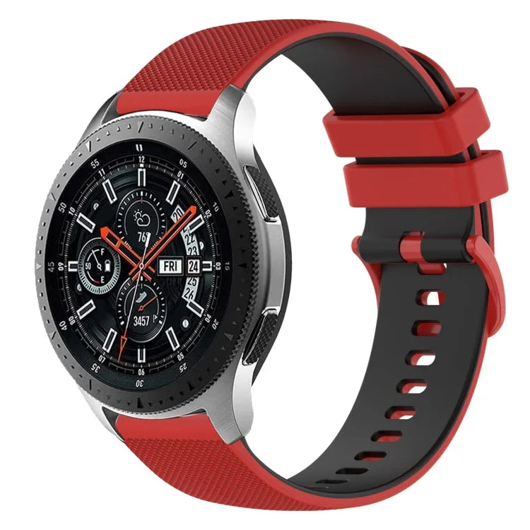Dây đồng hồ silicone hai màu caro 22mm, dành cho Samsung Galaxy Watch3 45mm, dành cho Samsung Galaxy Watch 46mm, dành cho Samsung Gear S3 Classic, dành cho Samsung Gear S3 Frontier