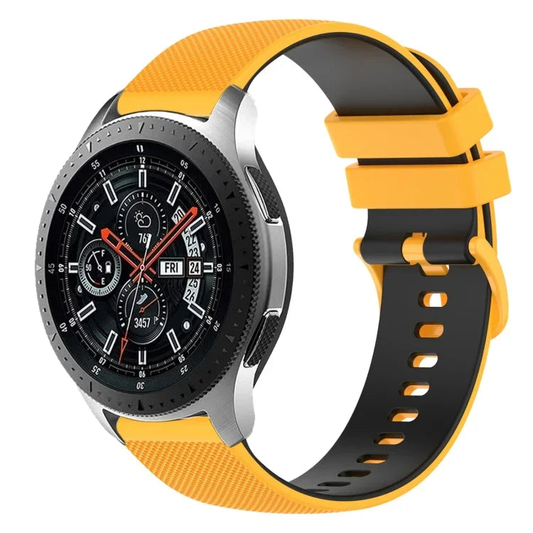 Dây đồng hồ silicone hai màu caro 22mm, dành cho Samsung Galaxy Watch3 45mm, dành cho Samsung Galaxy Watch 46mm, dành cho Samsung Gear S3 Classic, dành cho Samsung Gear S3 Frontier