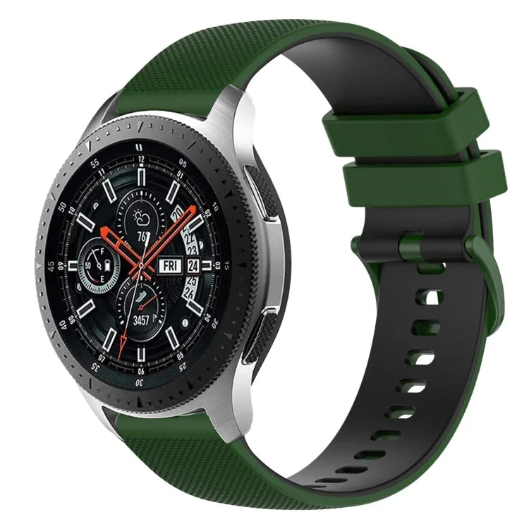 Dây đồng hồ silicone hai màu caro 22mm, dành cho Samsung Galaxy Watch3 45mm, dành cho Samsung Galaxy Watch 46mm, dành cho Samsung Gear S3 Classic, dành cho Samsung Gear S3 Frontier