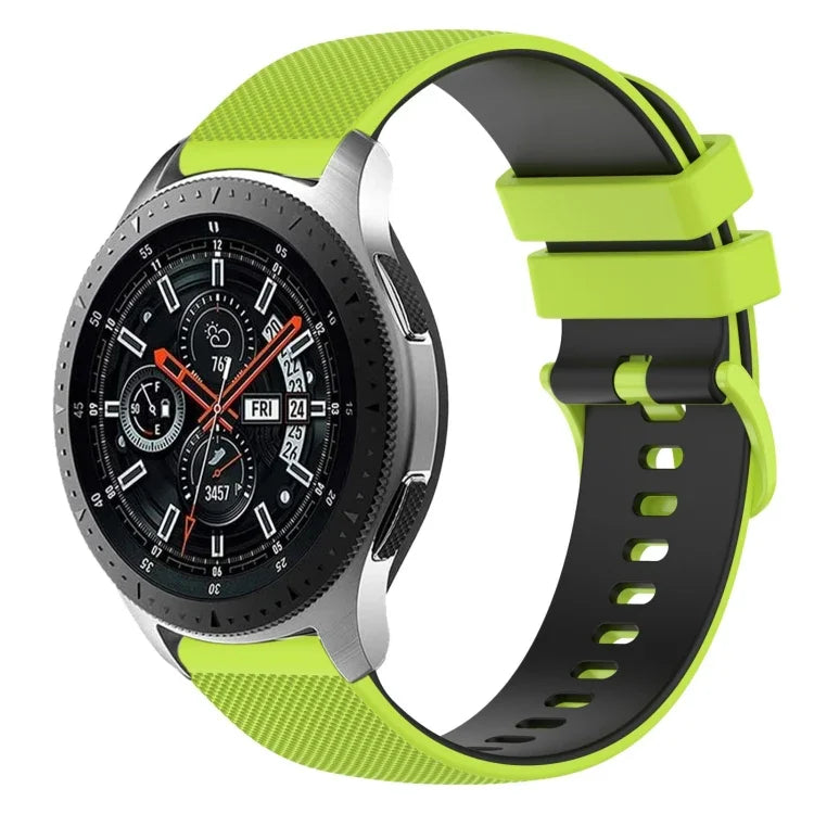 Dây đồng hồ silicone hai màu caro 22mm, dành cho Samsung Galaxy Watch3 45mm, dành cho Samsung Galaxy Watch 46mm, dành cho Samsung Gear S3 Classic, dành cho Samsung Gear S3 Frontier