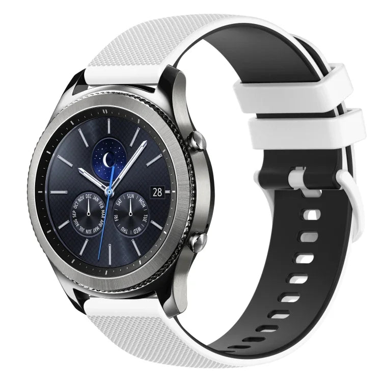 Dây đồng hồ silicone hai màu caro 22mm, dành cho Samsung Galaxy Watch3 45mm, dành cho Samsung Galaxy Watch 46mm, dành cho Samsung Gear S3 Classic, dành cho Samsung Gear S3 Frontier