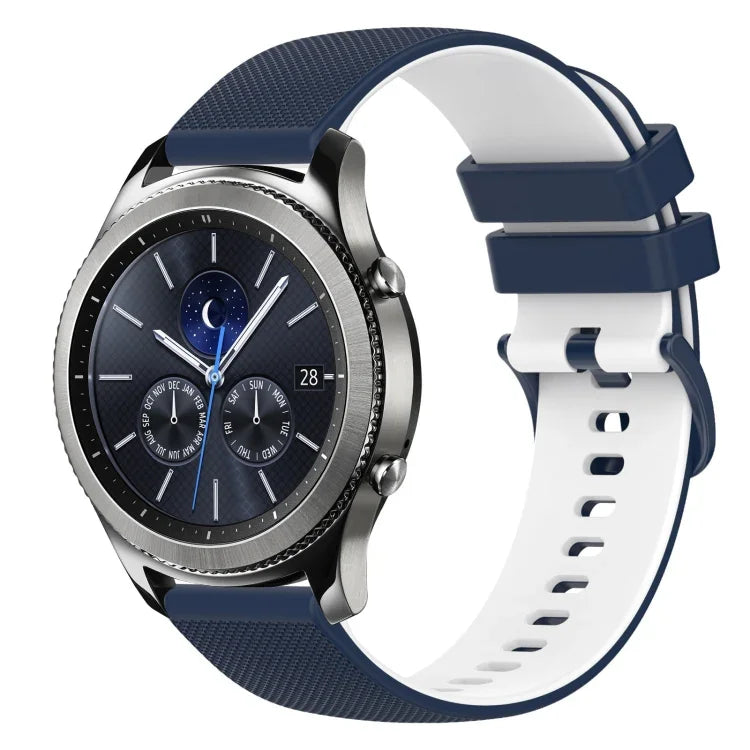 Dây đồng hồ silicone hai màu caro 22mm, dành cho Samsung Galaxy Watch3 45mm, dành cho Samsung Galaxy Watch 46mm, dành cho Samsung Gear S3 Classic, dành cho Samsung Gear S3 Frontier