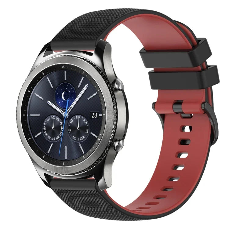 Dây đồng hồ silicone hai màu caro 22mm, dành cho Samsung Galaxy Watch3 45mm, dành cho Samsung Galaxy Watch 46mm, dành cho Samsung Gear S3 Classic, dành cho Samsung Gear S3 Frontier