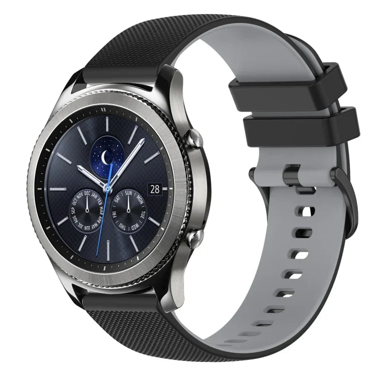 Dây đồng hồ silicone hai màu caro 22mm, dành cho Samsung Galaxy Watch3 45mm, dành cho Samsung Galaxy Watch 46mm, dành cho Samsung Gear S3 Classic, dành cho Samsung Gear S3 Frontier