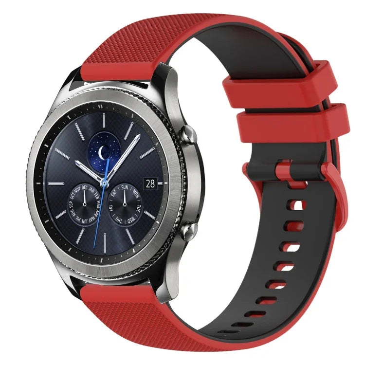 Dây đồng hồ silicone hai màu caro 22mm, dành cho Samsung Galaxy Watch3 45mm, dành cho Samsung Galaxy Watch 46mm, dành cho Samsung Gear S3 Classic, dành cho Samsung Gear S3 Frontier