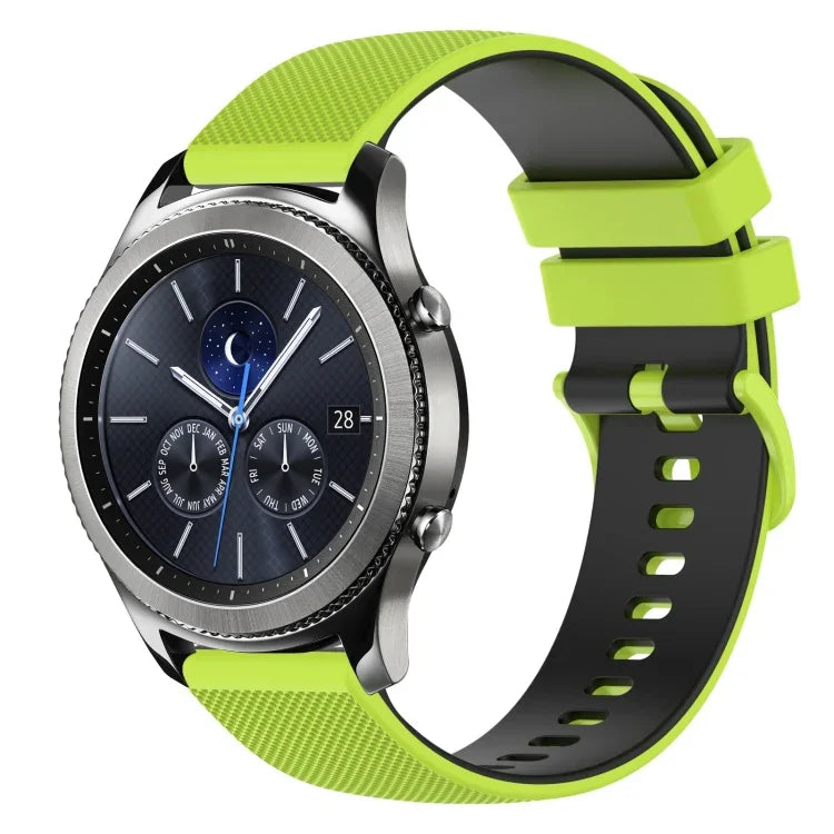 Dây đồng hồ silicone hai màu caro 22mm, dành cho Samsung Galaxy Watch3 45mm, dành cho Samsung Galaxy Watch 46mm, dành cho Samsung Gear S3 Classic, dành cho Samsung Gear S3 Frontier