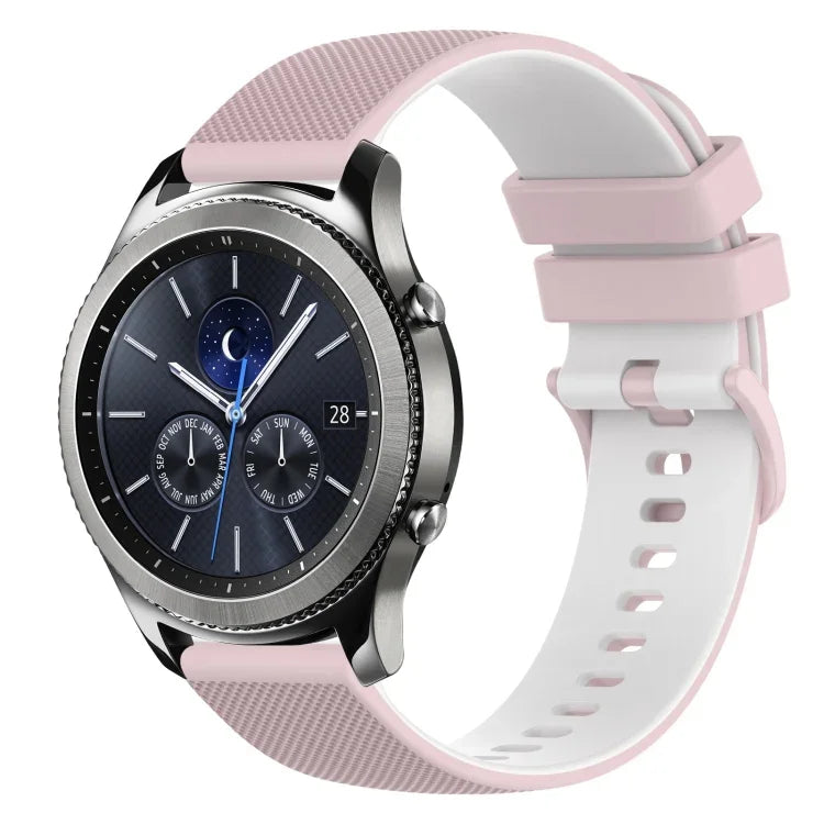 Dây đồng hồ silicone hai màu caro 22mm, dành cho Samsung Galaxy Watch3 45mm, dành cho Samsung Galaxy Watch 46mm, dành cho Samsung Gear S3 Classic, dành cho Samsung Gear S3 Frontier