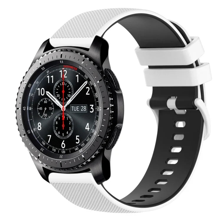 Dây đồng hồ silicone hai màu caro 22mm, dành cho Samsung Galaxy Watch3 45mm, dành cho Samsung Galaxy Watch 46mm, dành cho Samsung Gear S3 Classic, dành cho Samsung Gear S3 Frontier