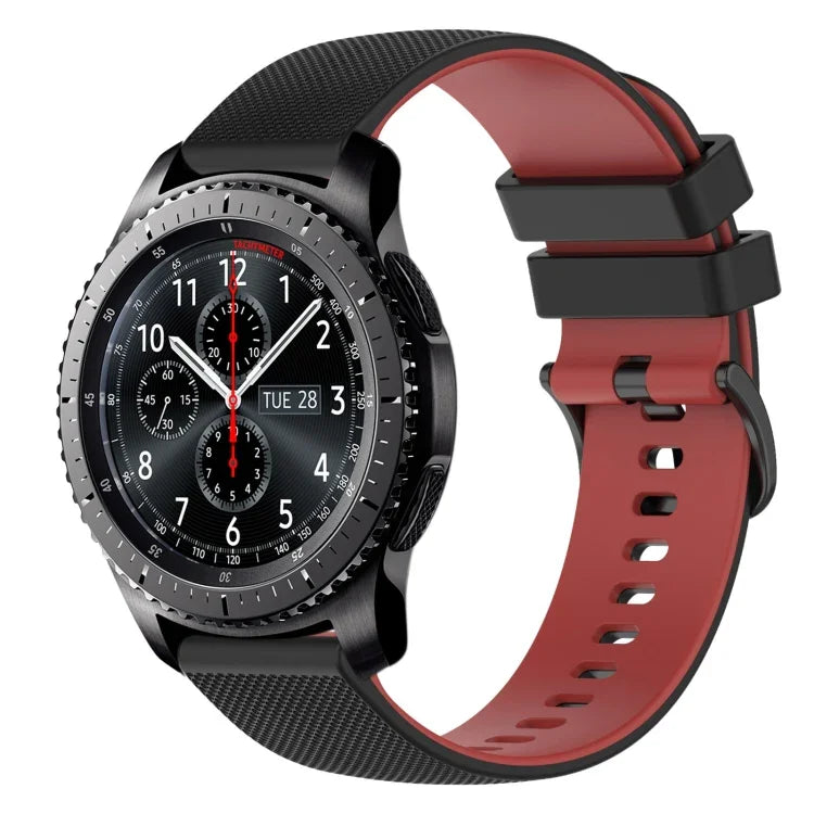 Dây đồng hồ silicone hai màu caro 22mm, dành cho Samsung Galaxy Watch3 45mm, dành cho Samsung Galaxy Watch 46mm, dành cho Samsung Gear S3 Classic, dành cho Samsung Gear S3 Frontier