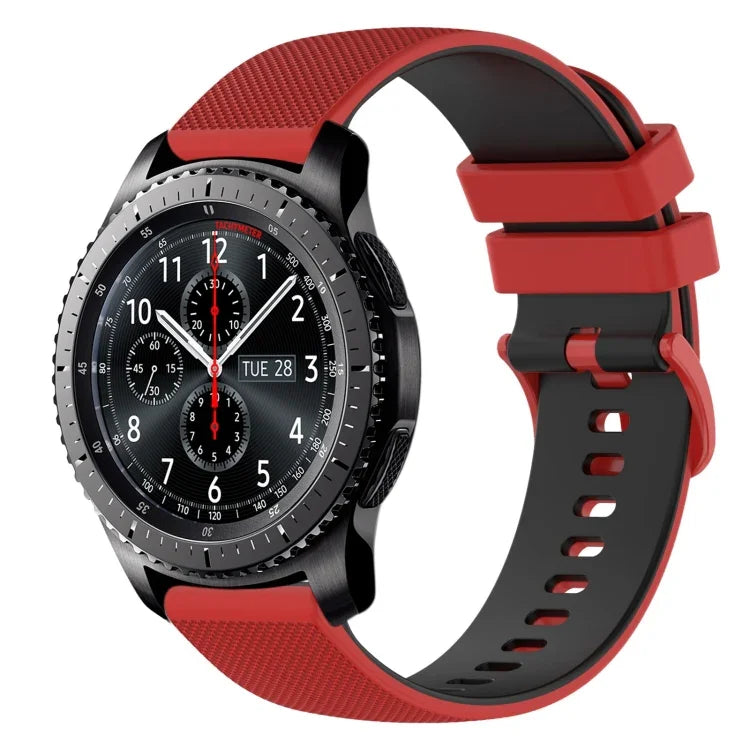 Dây đồng hồ silicone hai màu caro 22mm, dành cho Samsung Galaxy Watch3 45mm, dành cho Samsung Galaxy Watch 46mm, dành cho Samsung Gear S3 Classic, dành cho Samsung Gear S3 Frontier